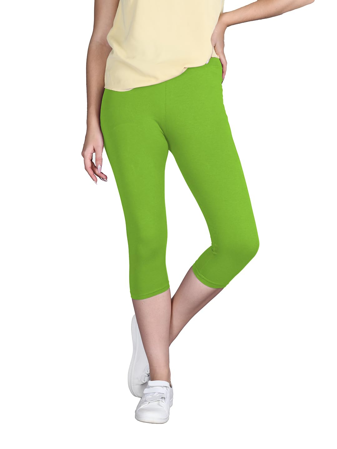 Lyra Women's High-Rise Cotton Capri Leggings - Image 188