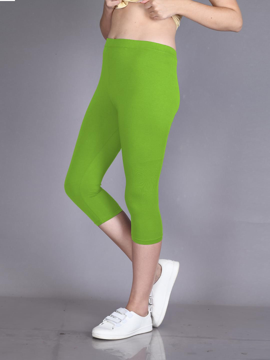 Lyra Women's High-Rise Cotton Capri Leggings - Image 190