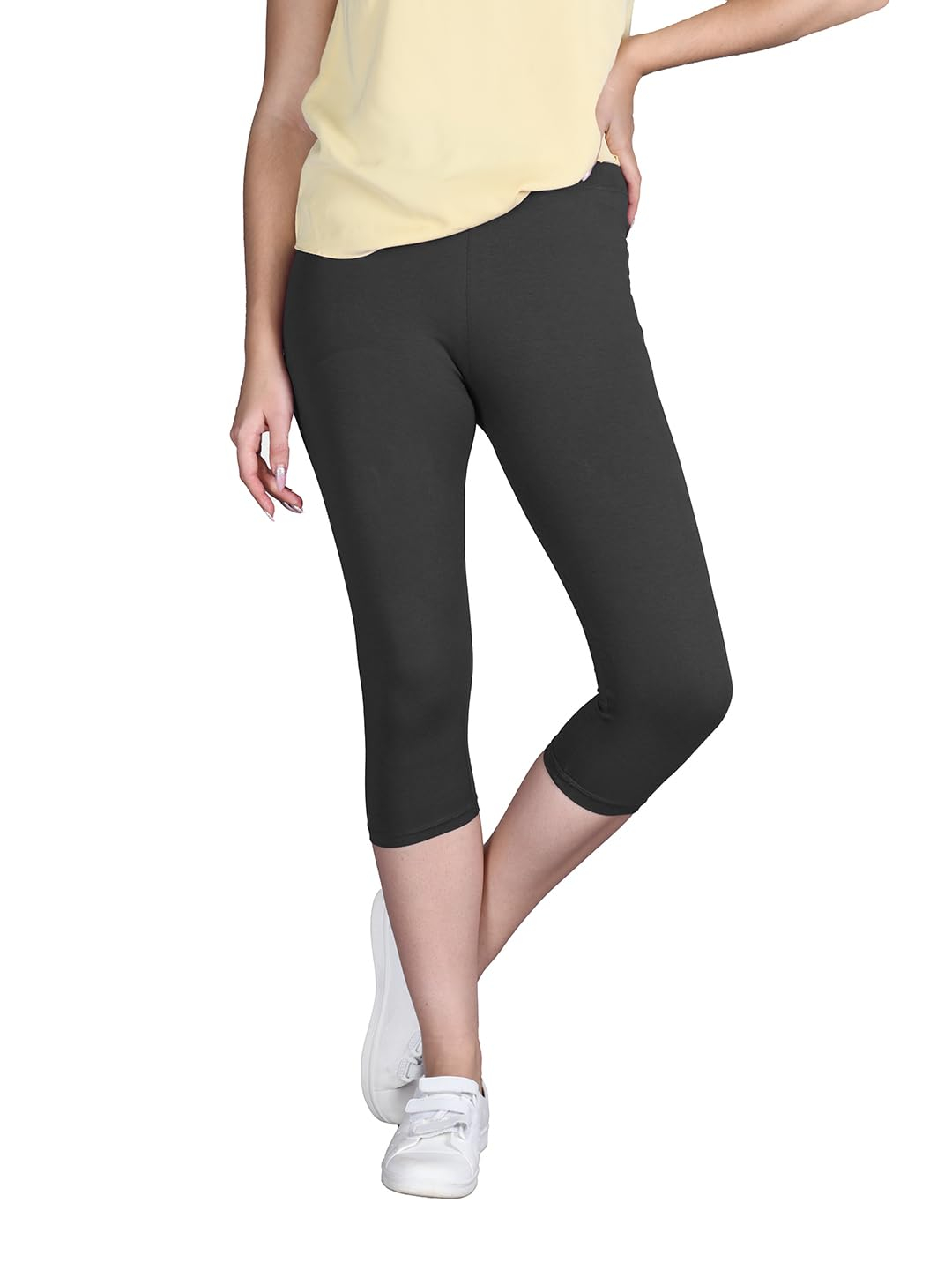 Lyra Women's High-Rise Cotton Capri Leggings - Image 194