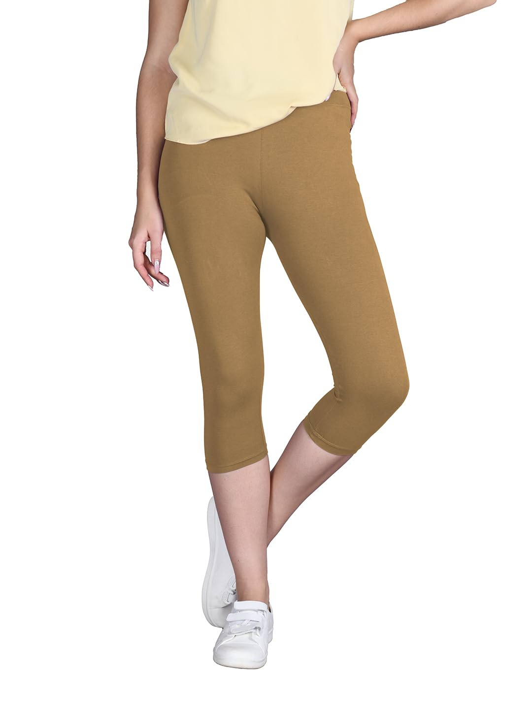 Lyra Women's High-Rise Cotton Capri Leggings - Image 195