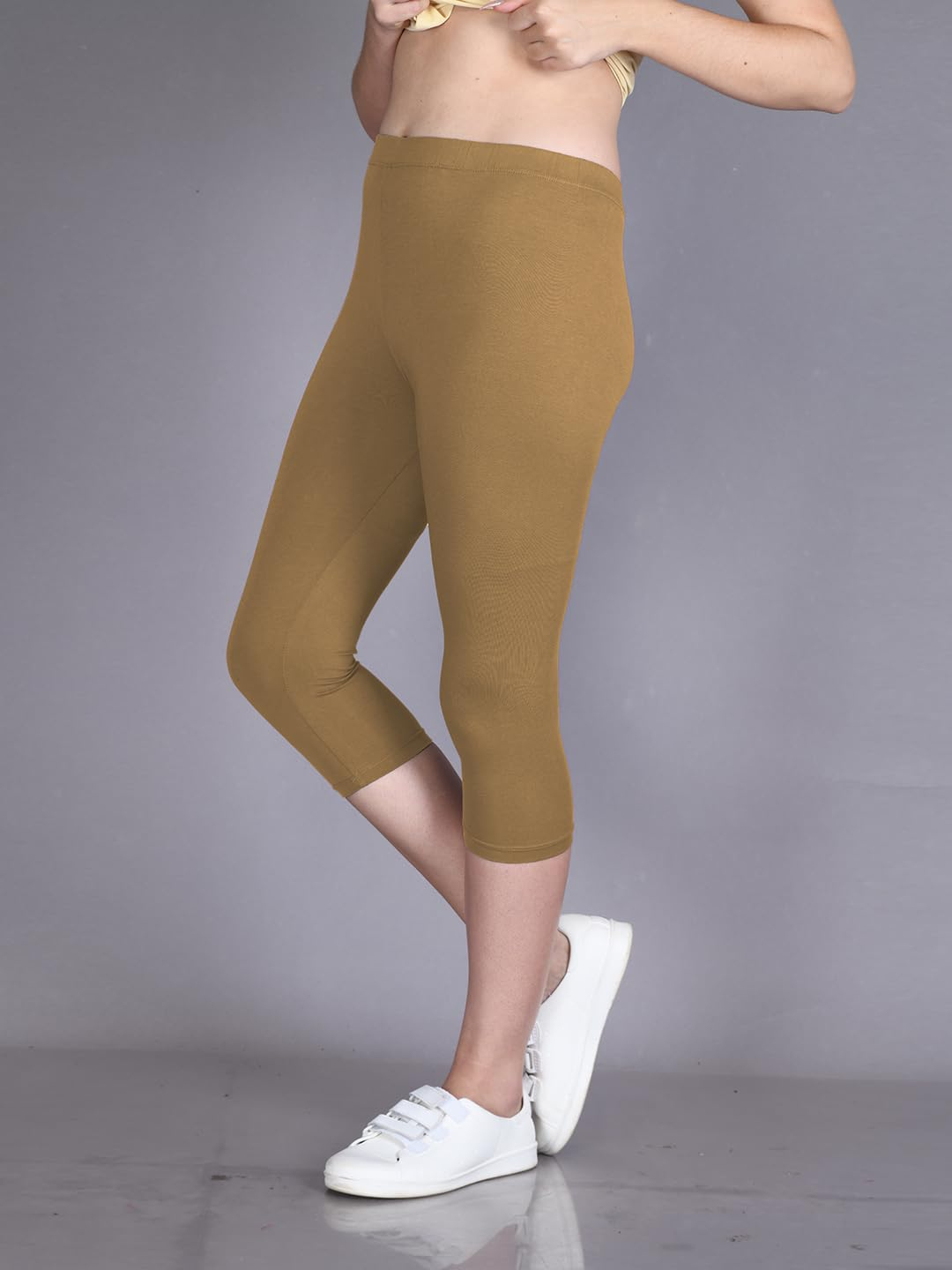 Lyra Women's High-Rise Cotton Capri Leggings - Image 197