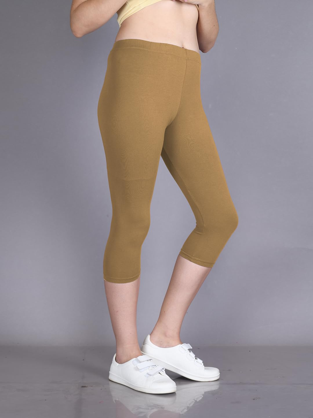 Lyra Women's High-Rise Cotton Capri Leggings - Image 198