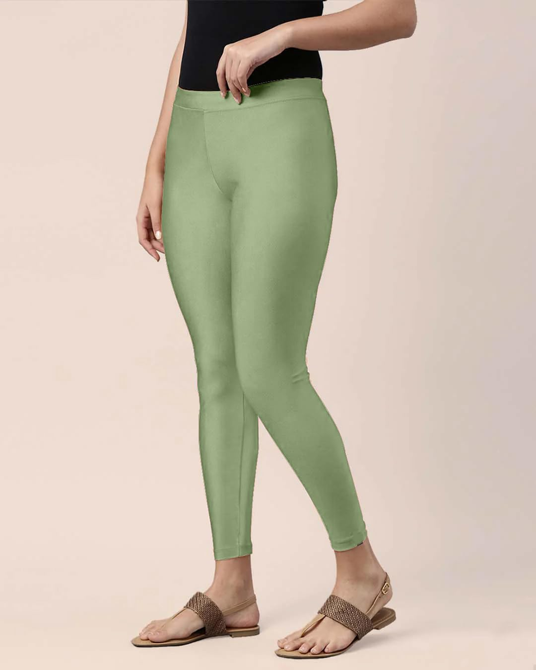 Mehrang Women's Slim-Fit Ankle-Length Shimmer Leggings - Image 4