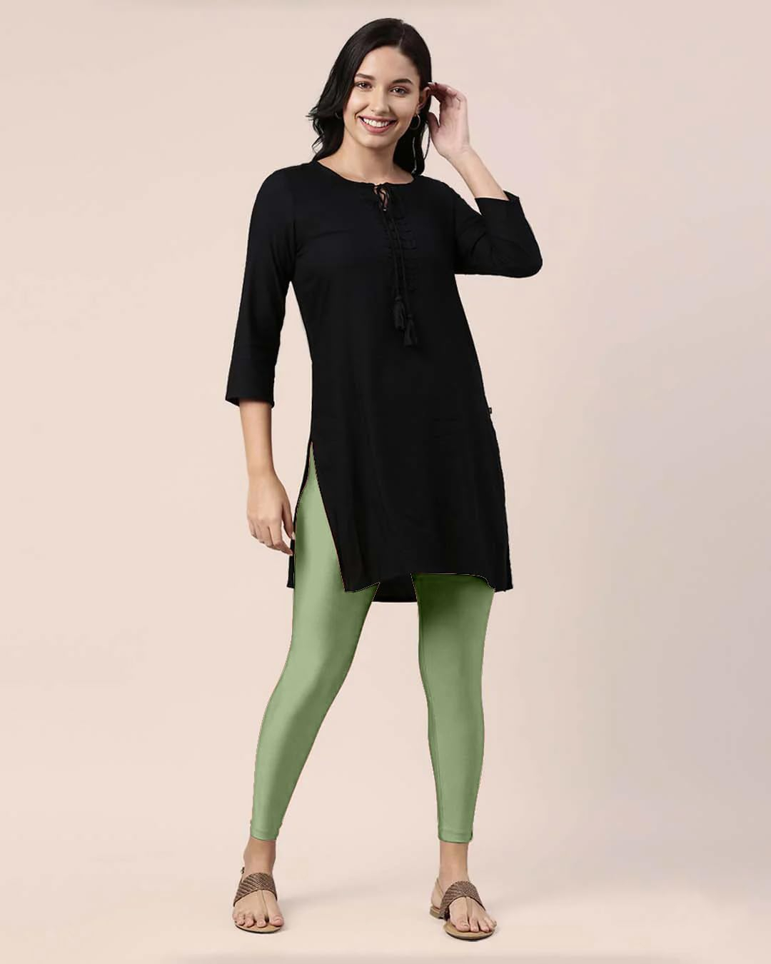 Mehrang Women's Slim-Fit Ankle-Length Shimmer Leggings - Image 7
