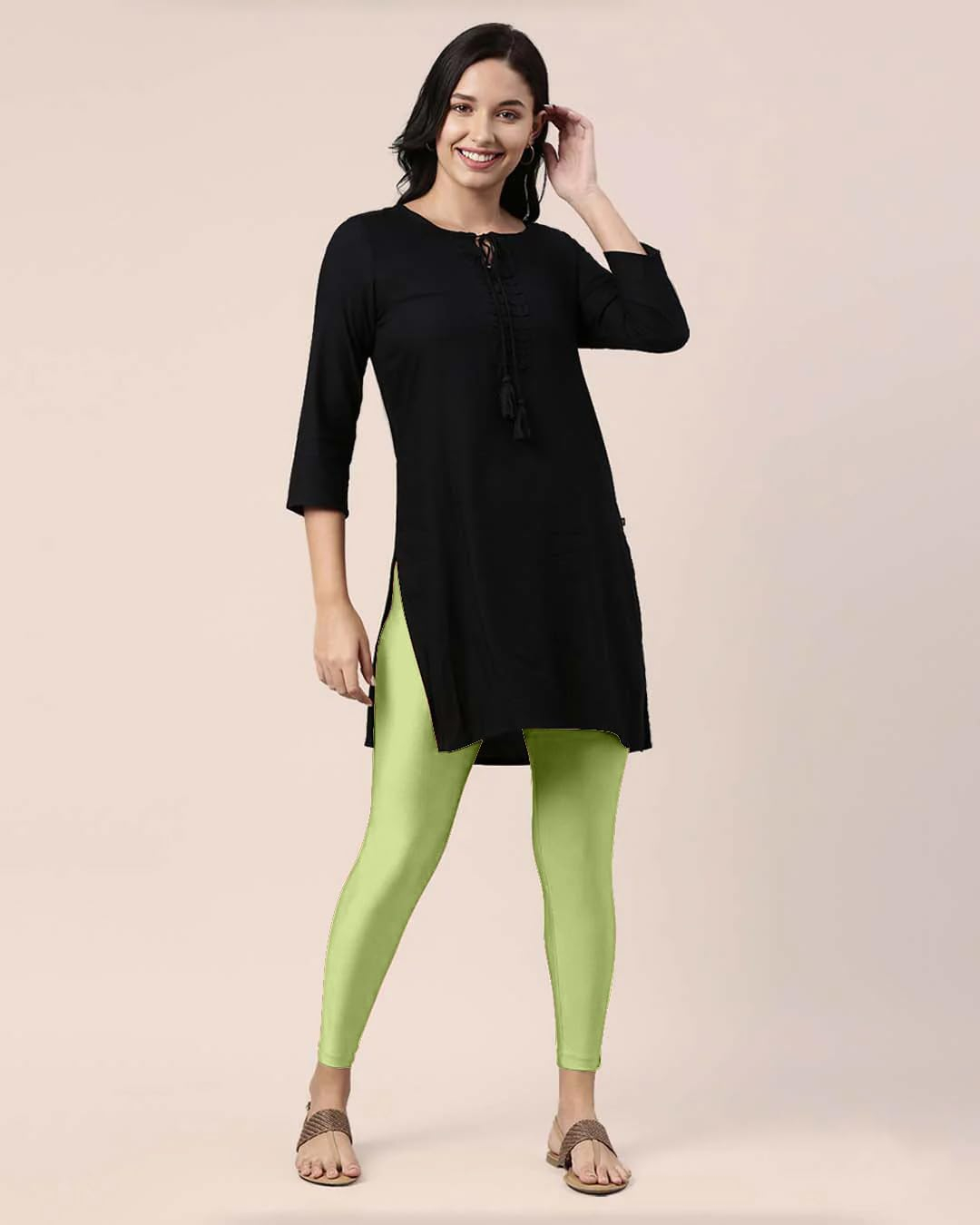 Mehrang Women's Slim-Fit Ankle-Length Shimmer Leggings - Image 14