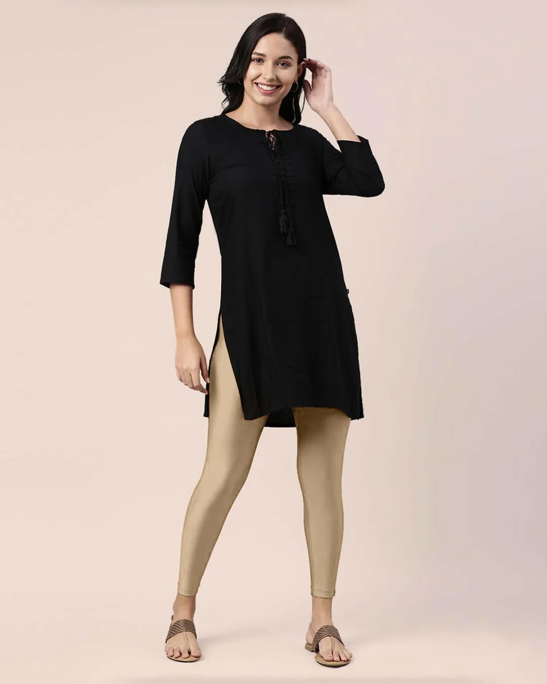 Mehrang Women's Slim-Fit Ankle-Length Shimmer Leggings - Image 28
