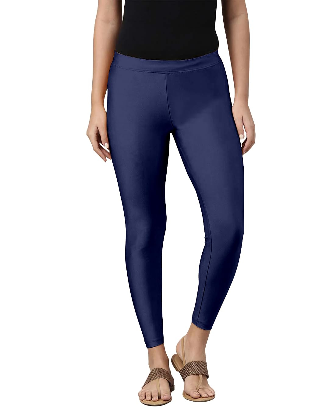 Mehrang Women's Slim-Fit Ankle-Length Shimmer Leggings - Image 29