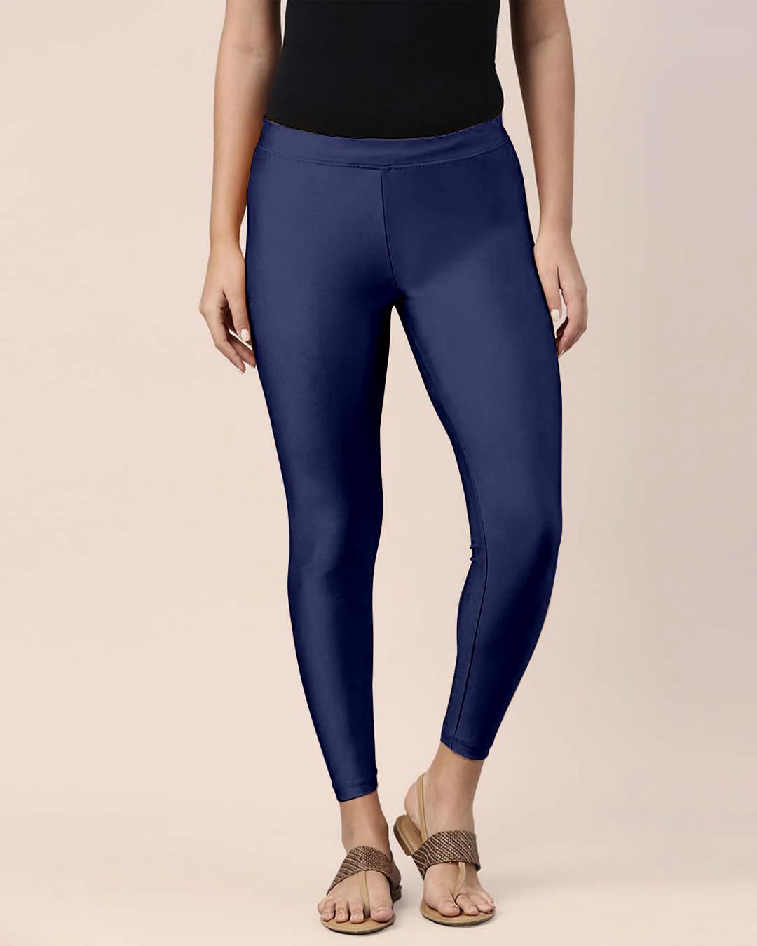 Mehrang Women's Slim-Fit Ankle-Length Shimmer Leggings - Image 34