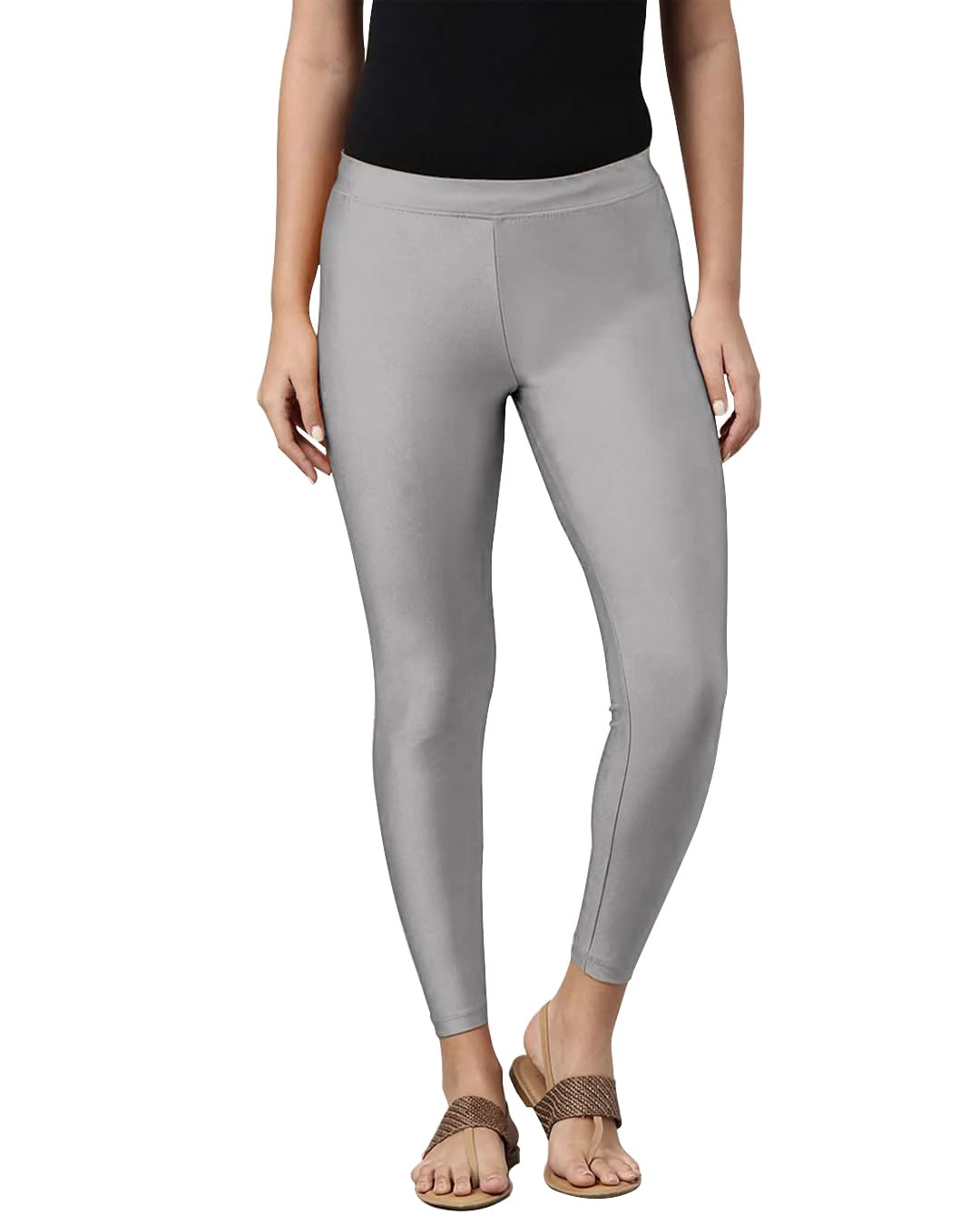 Mehrang Women's Slim-Fit Ankle-Length Shimmer Leggings - Image 36