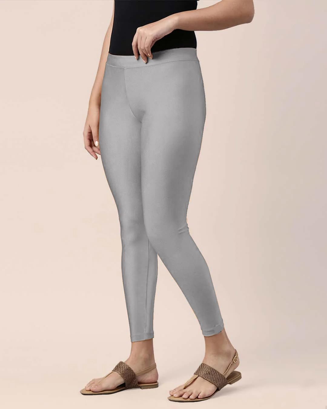 Mehrang Women's Slim-Fit Ankle-Length Shimmer Leggings - Image 39