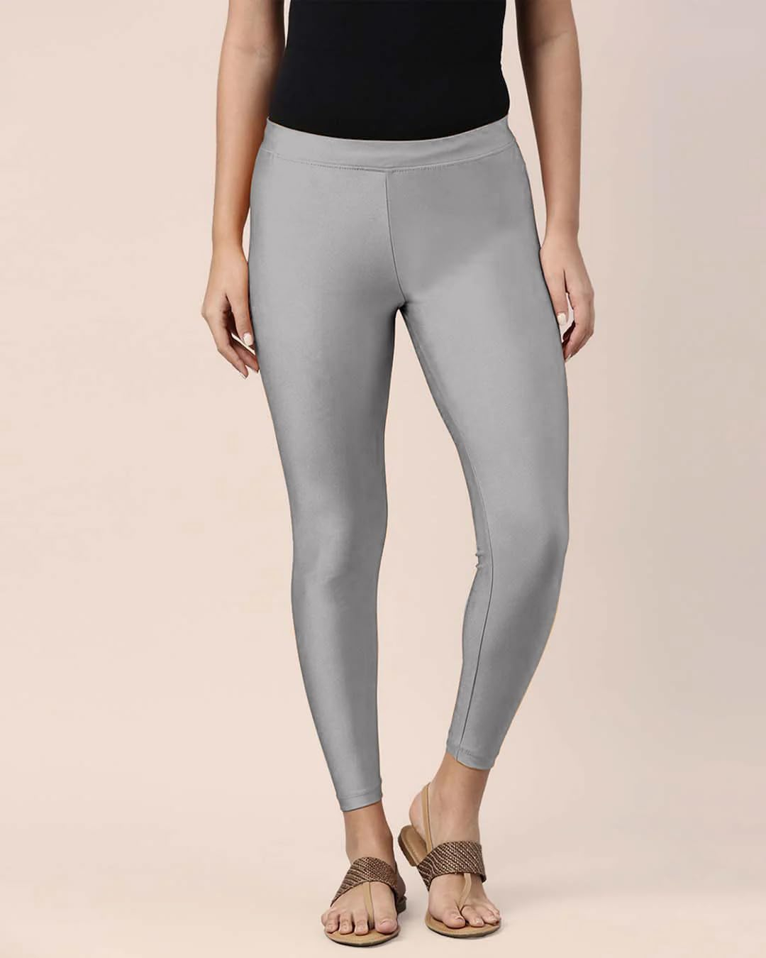Mehrang Women's Slim-Fit Ankle-Length Shimmer Leggings - Image 41