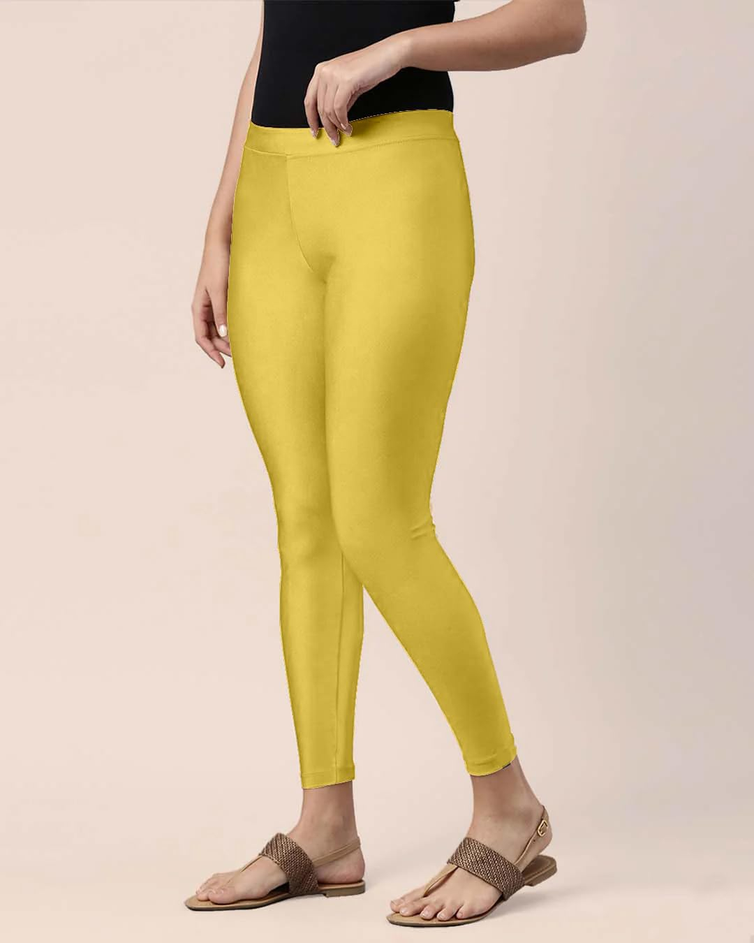 Mehrang Women's Slim-Fit Ankle-Length Shimmer Leggings - Image 53