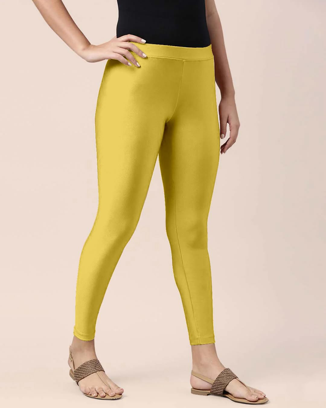 Mehrang Women's Slim-Fit Ankle-Length Shimmer Leggings - Image 54