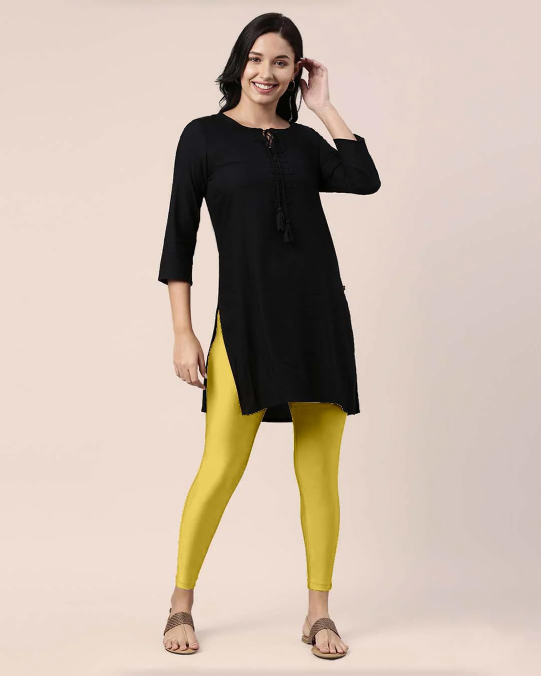 Mehrang Women's Slim-Fit Ankle-Length Shimmer Leggings - Image 56