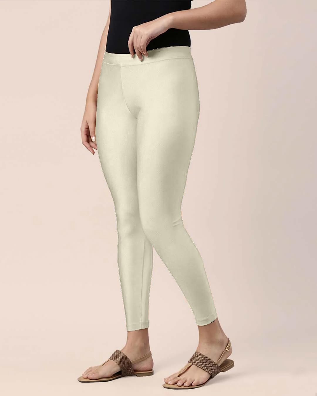 Mehrang Women's Slim-Fit Ankle-Length Shimmer Leggings - Image 60