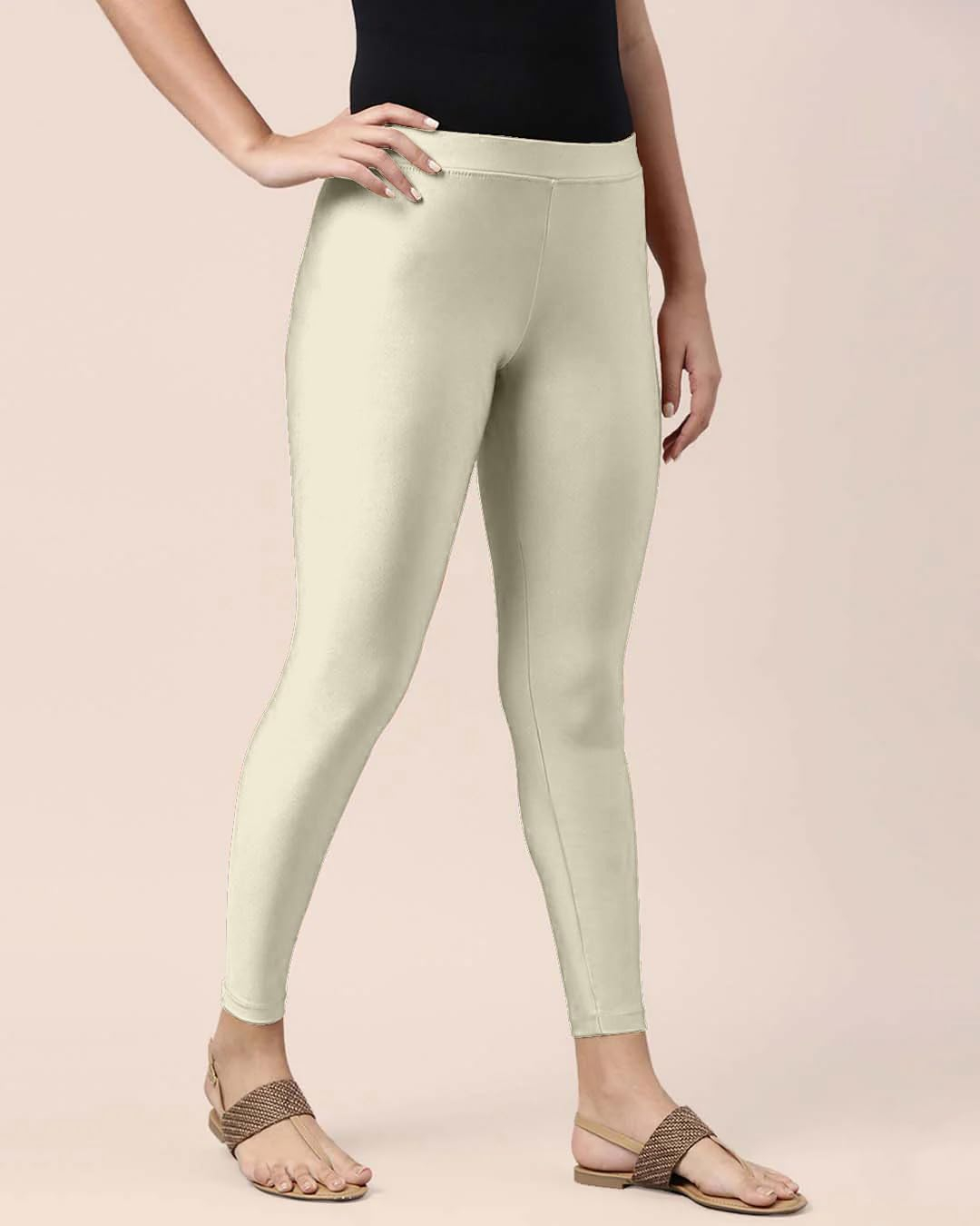 Mehrang Women's Slim-Fit Ankle-Length Shimmer Leggings - Image 61