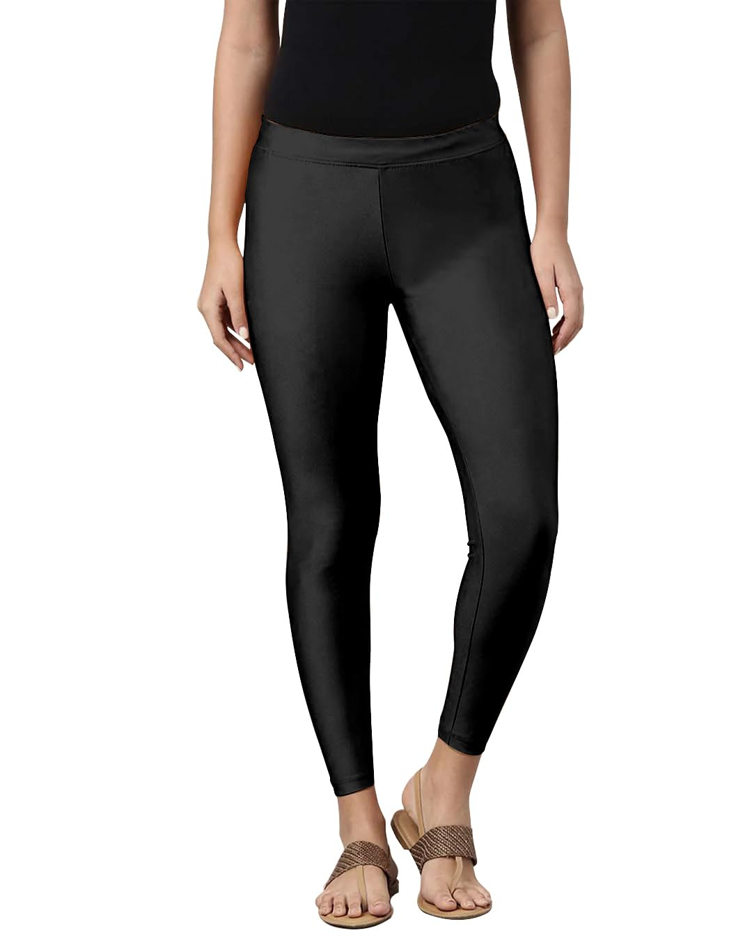Mehrang Women's Slim-Fit Ankle-Length Shimmer Leggings - Image 71