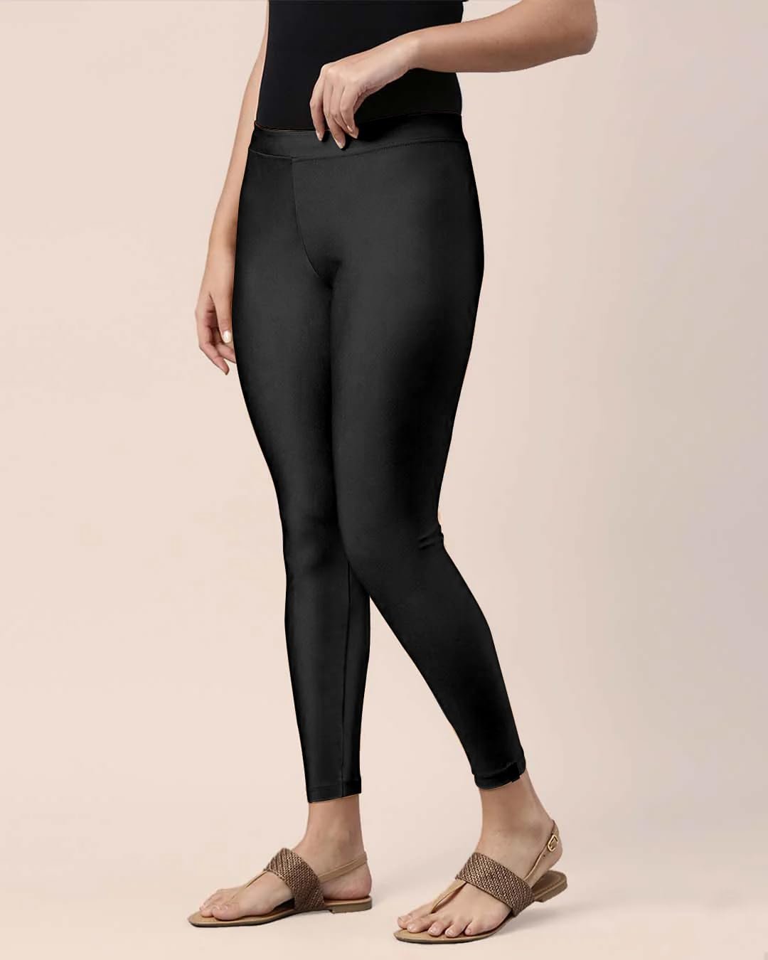 Mehrang Women's Slim-Fit Ankle-Length Shimmer Leggings - Image 74