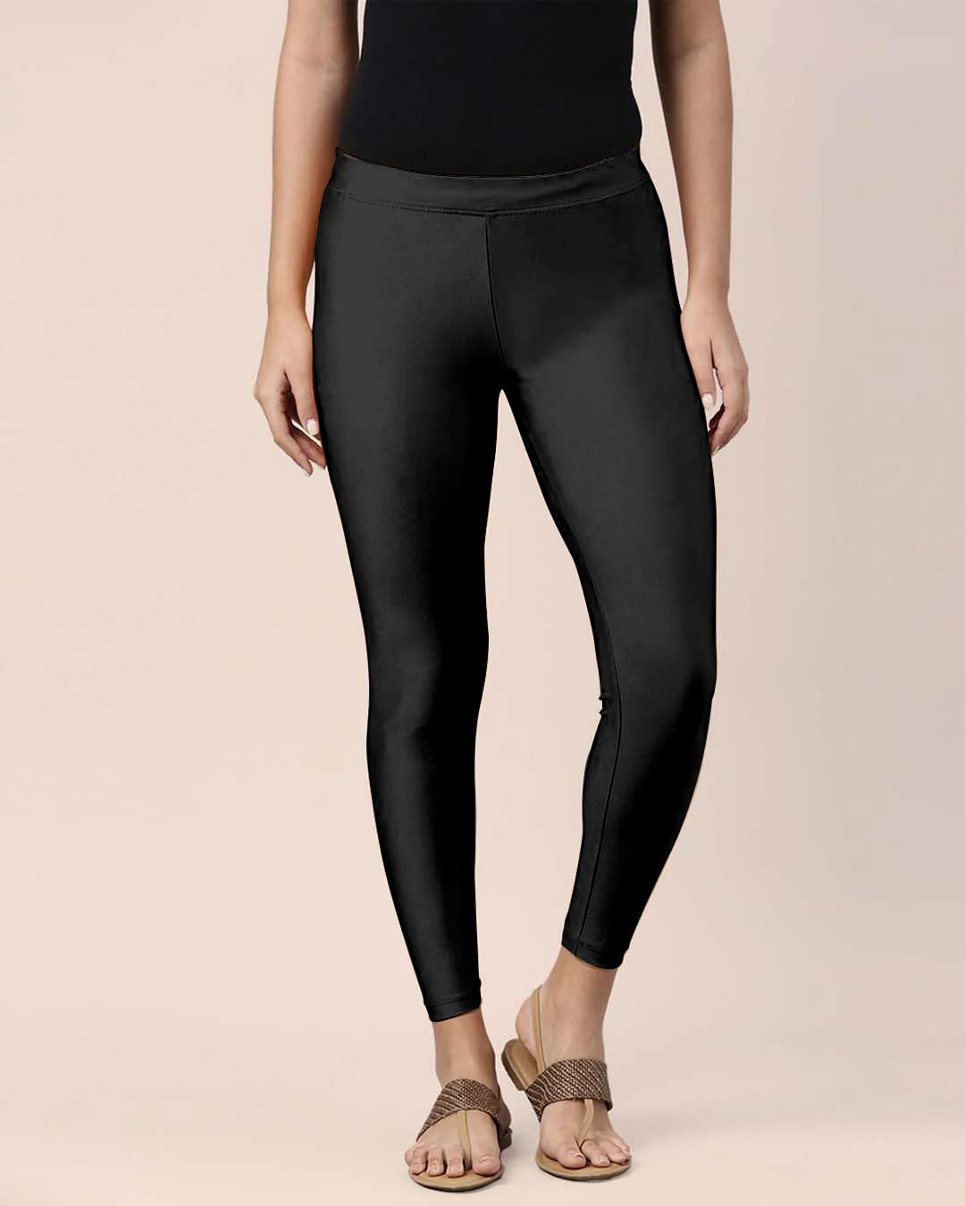 Mehrang Women's Slim-Fit Ankle-Length Shimmer Leggings - Image 76