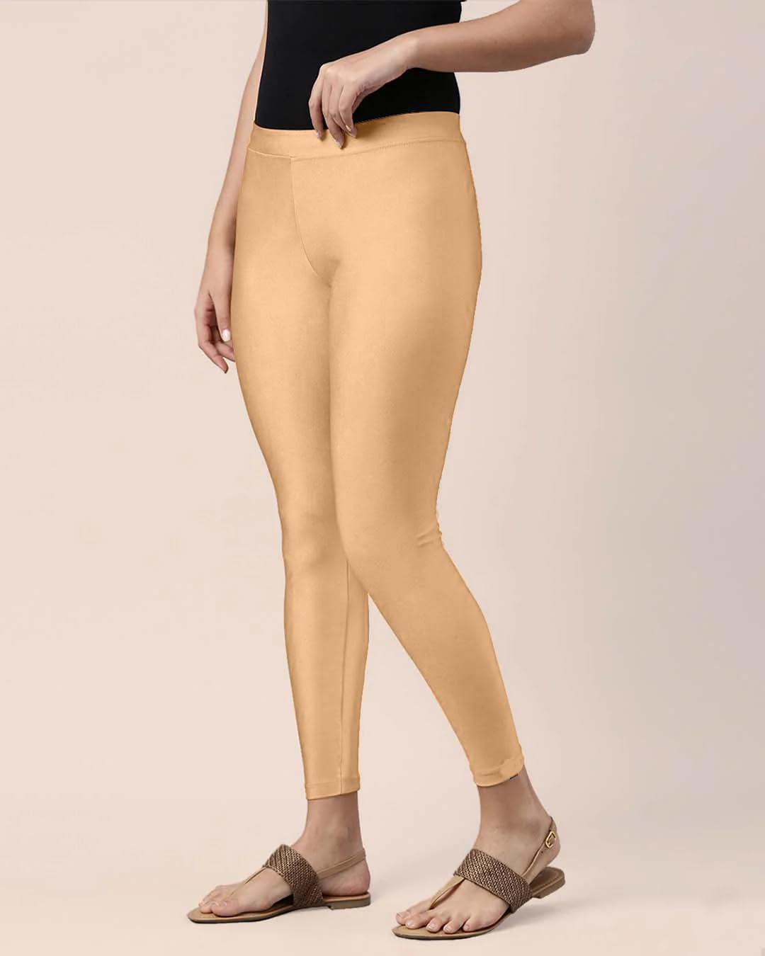 Mehrang Women's Slim-Fit Ankle-Length Shimmer Leggings - Image 81