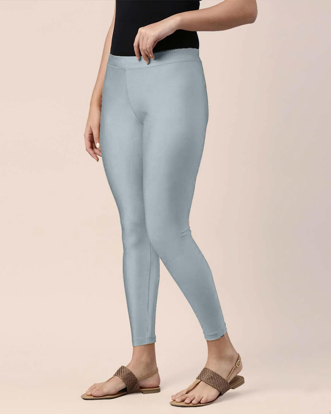 Mehrang Women's Slim-Fit Ankle-Length Shimmer Leggings - Image 88