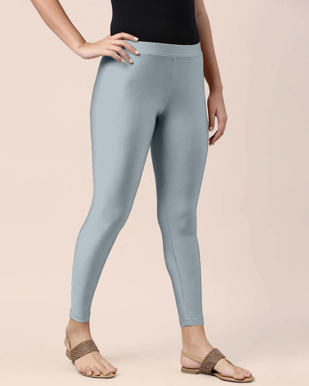 Mehrang Women's Slim-Fit Ankle-Length Shimmer Leggings - Image 89