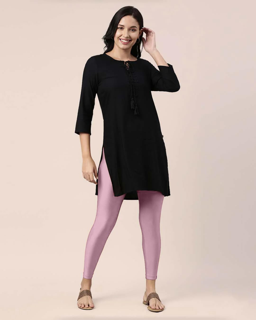 Mehrang Women's Slim-Fit Ankle-Length Shimmer Leggings - Image 119