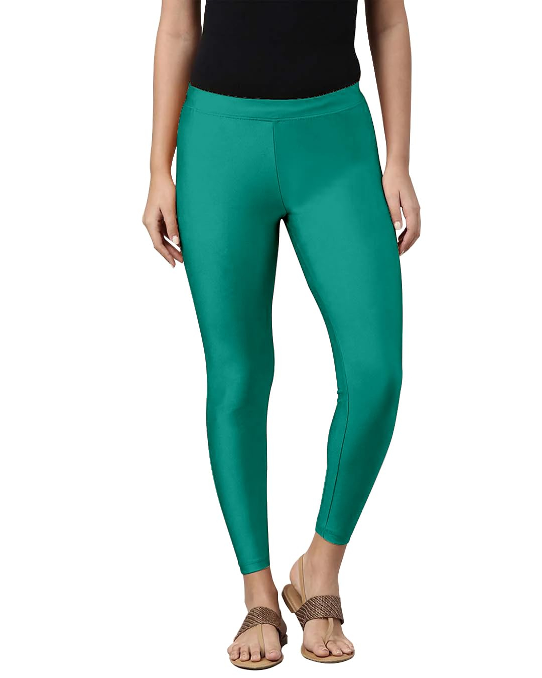Mehrang Women's Slim-Fit Ankle-Length Shimmer Leggings - Image 120