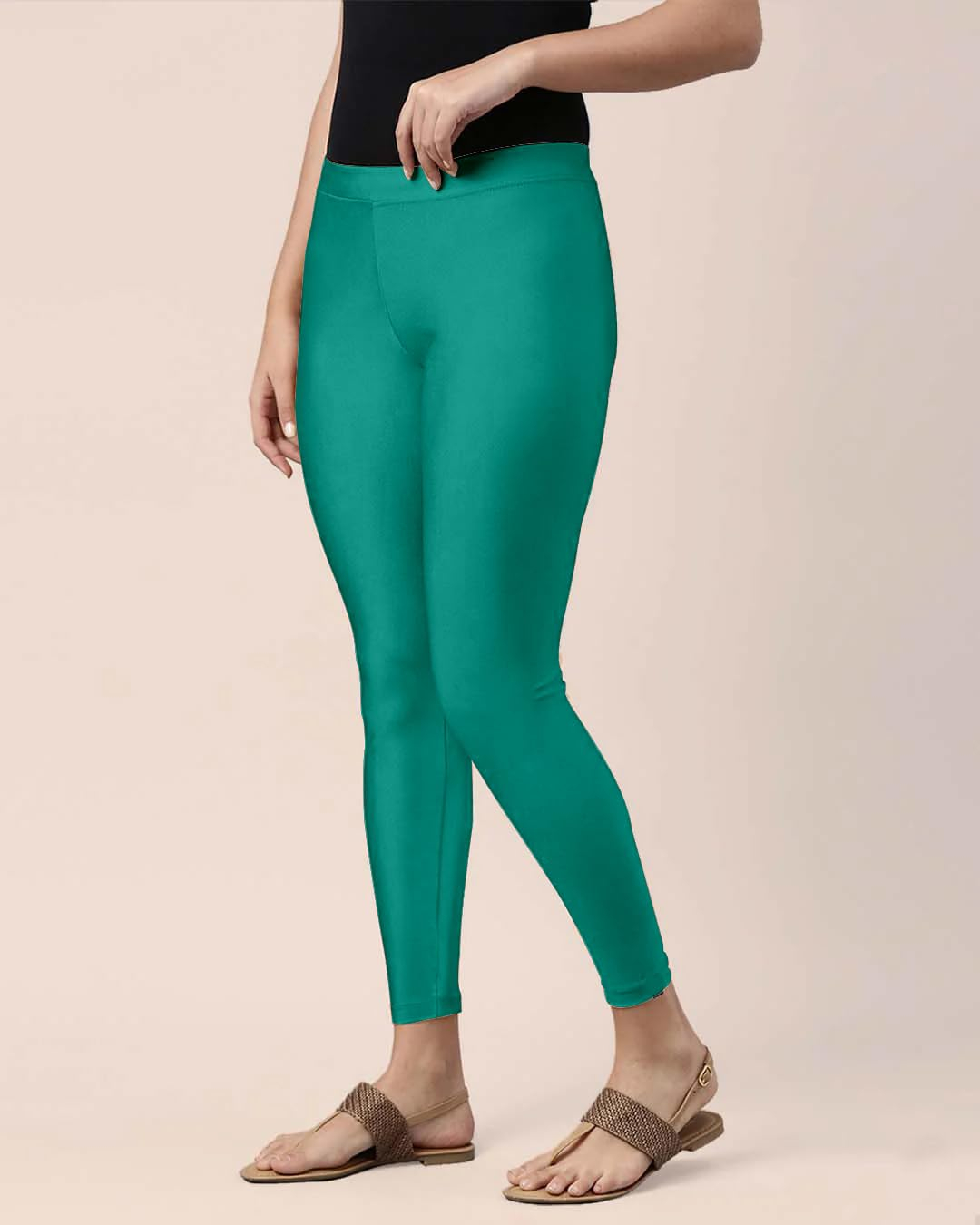 Mehrang Women's Slim-Fit Ankle-Length Shimmer Leggings - Image 123