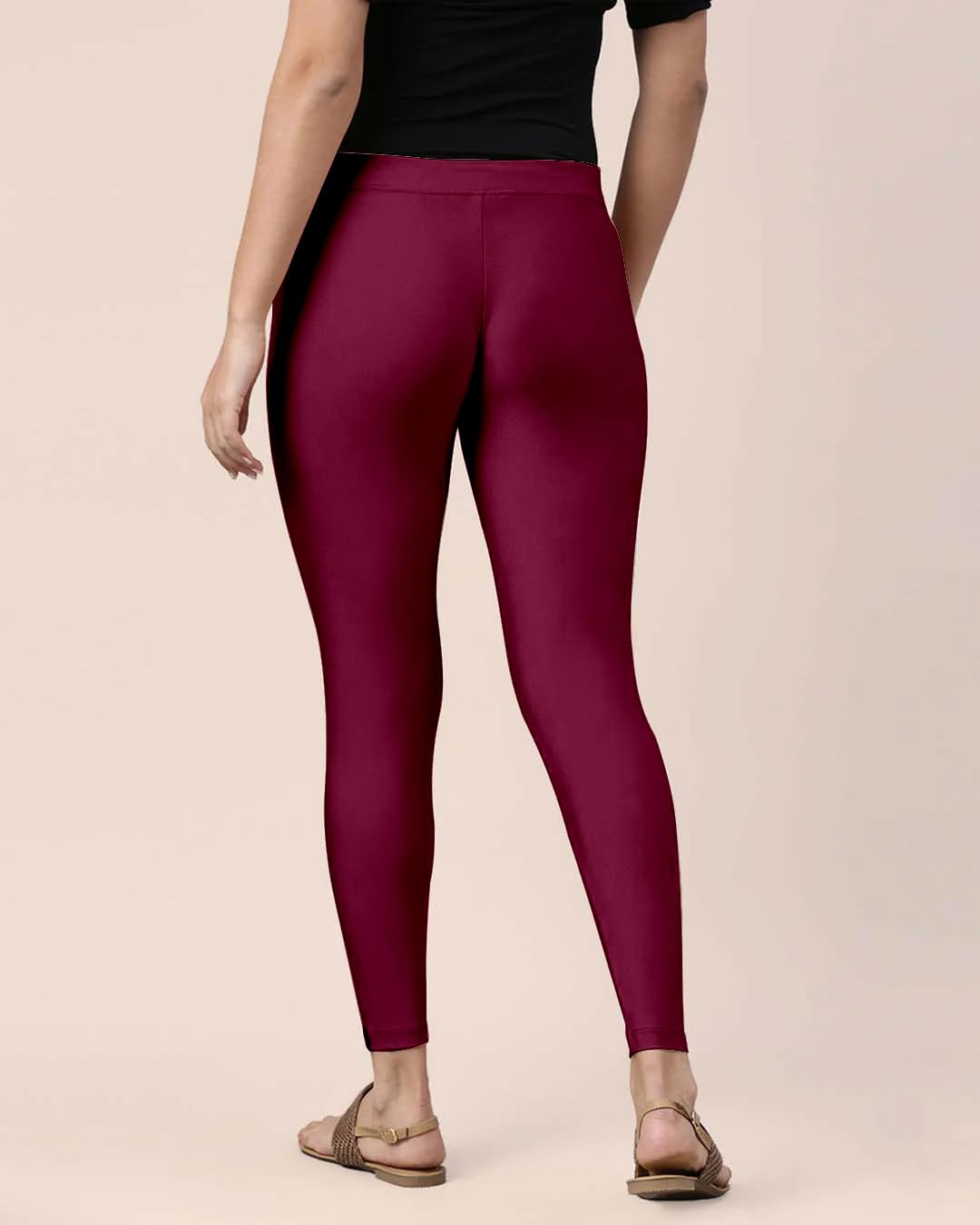 Mehrang Women's Slim-Fit Ankle-Length Shimmer Leggings - Image 128