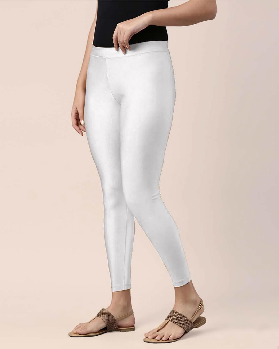 Mehrang Women's Slim-Fit Ankle-Length Shimmer Leggings - Image 137