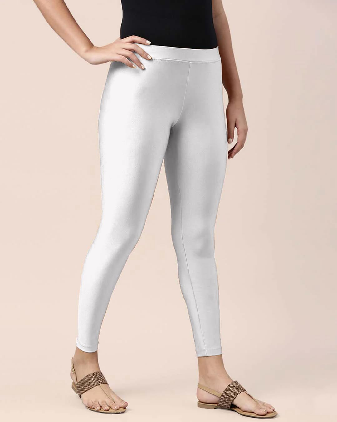 Mehrang Women's Slim-Fit Ankle-Length Shimmer Leggings - Image 138