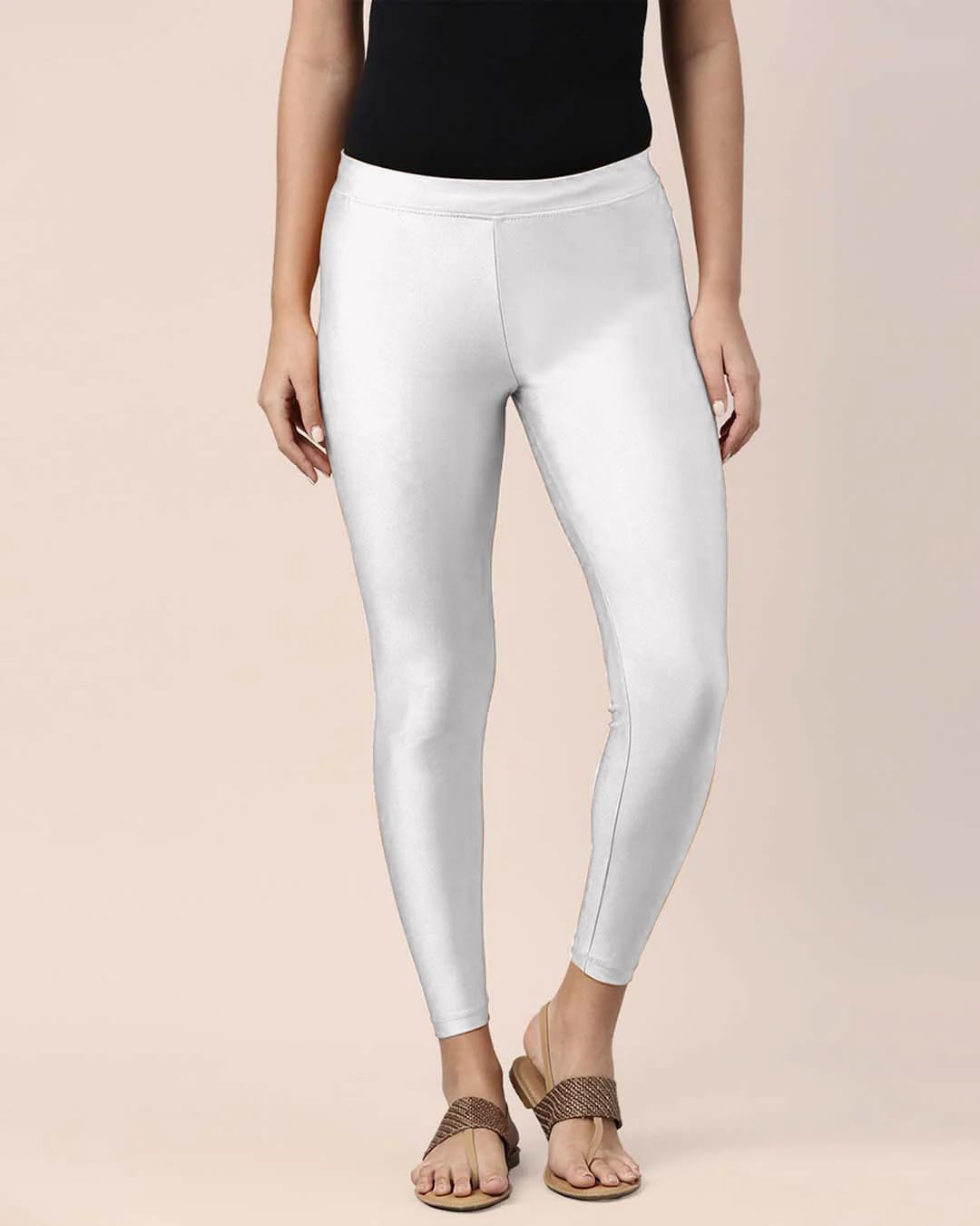 Mehrang Women's Slim-Fit Ankle-Length Shimmer Leggings - Image 139