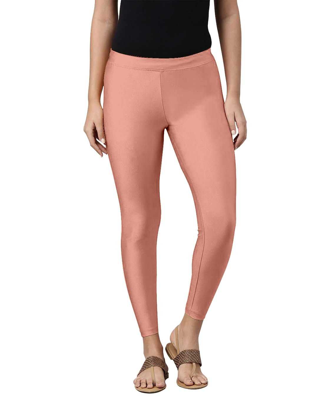 Mehrang Women's Slim-Fit Ankle-Length Shimmer Leggings - Image 141