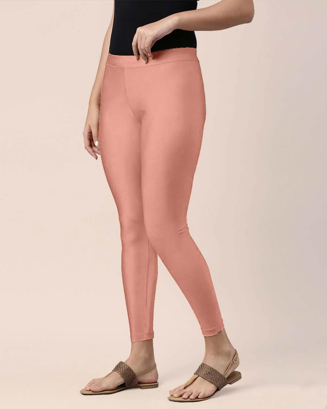 Mehrang Women's Slim-Fit Ankle-Length Shimmer Leggings - Image 144