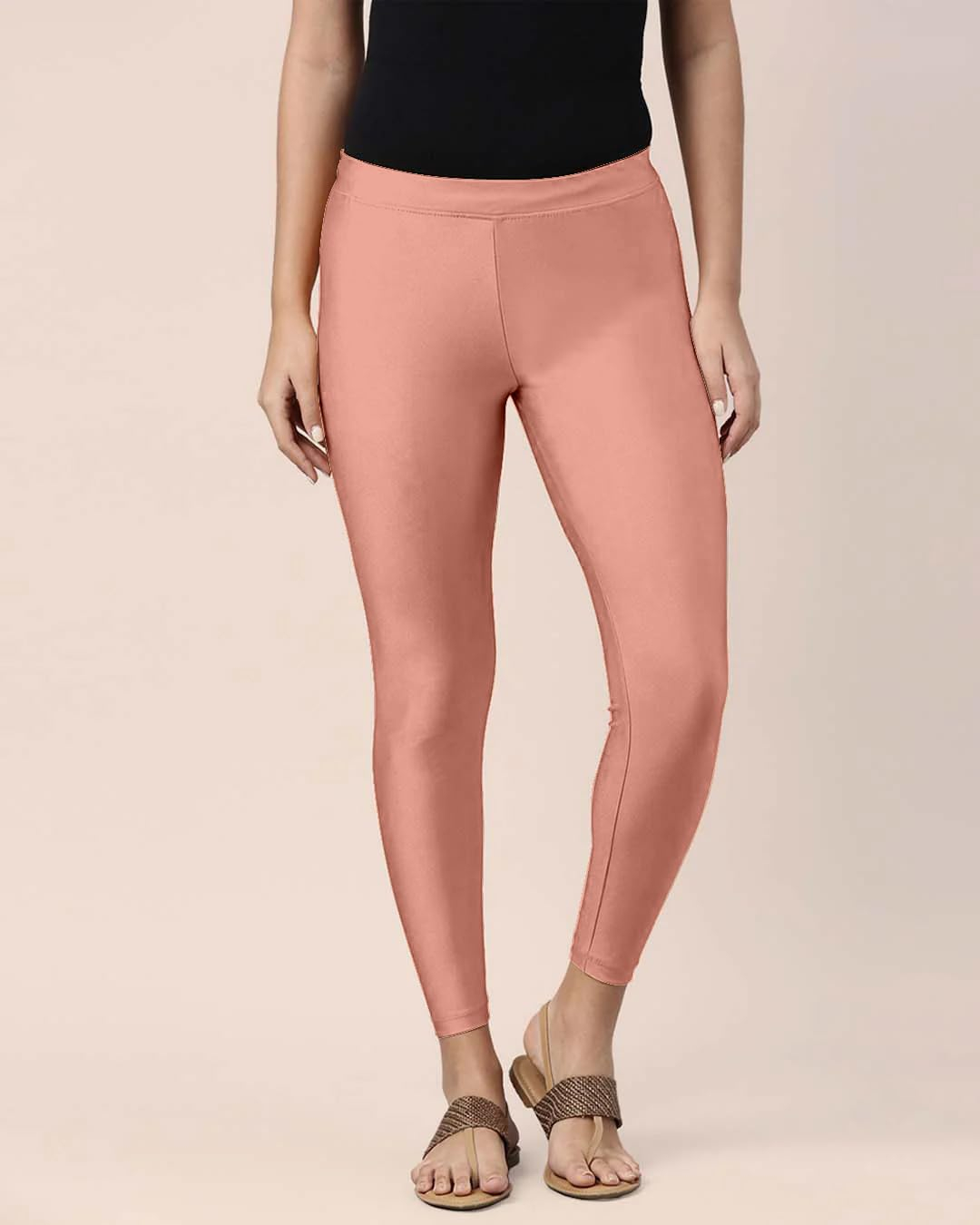 Mehrang Women's Slim-Fit Ankle-Length Shimmer Leggings - Image 146