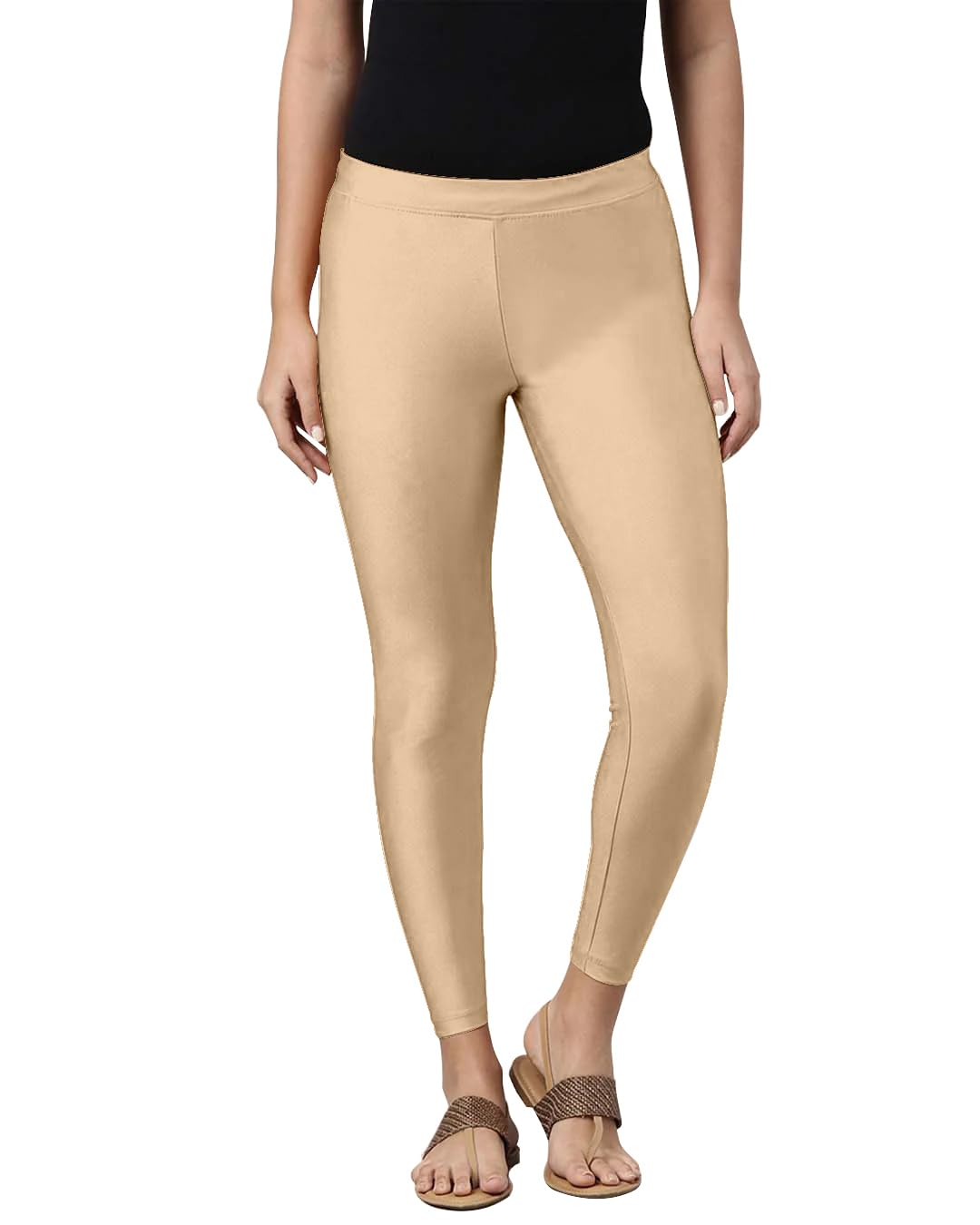 Mehrang Women's Slim-Fit Ankle-Length Shimmer Leggings - Image 155