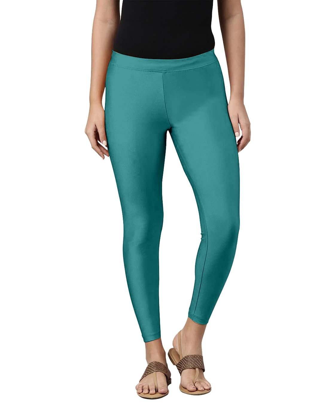 Mehrang Women's Slim-Fit Ankle-Length Shimmer Leggings - Image 162