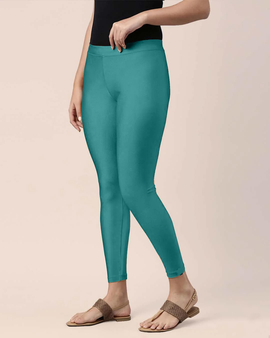 Mehrang Women's Slim-Fit Ankle-Length Shimmer Leggings - Image 165