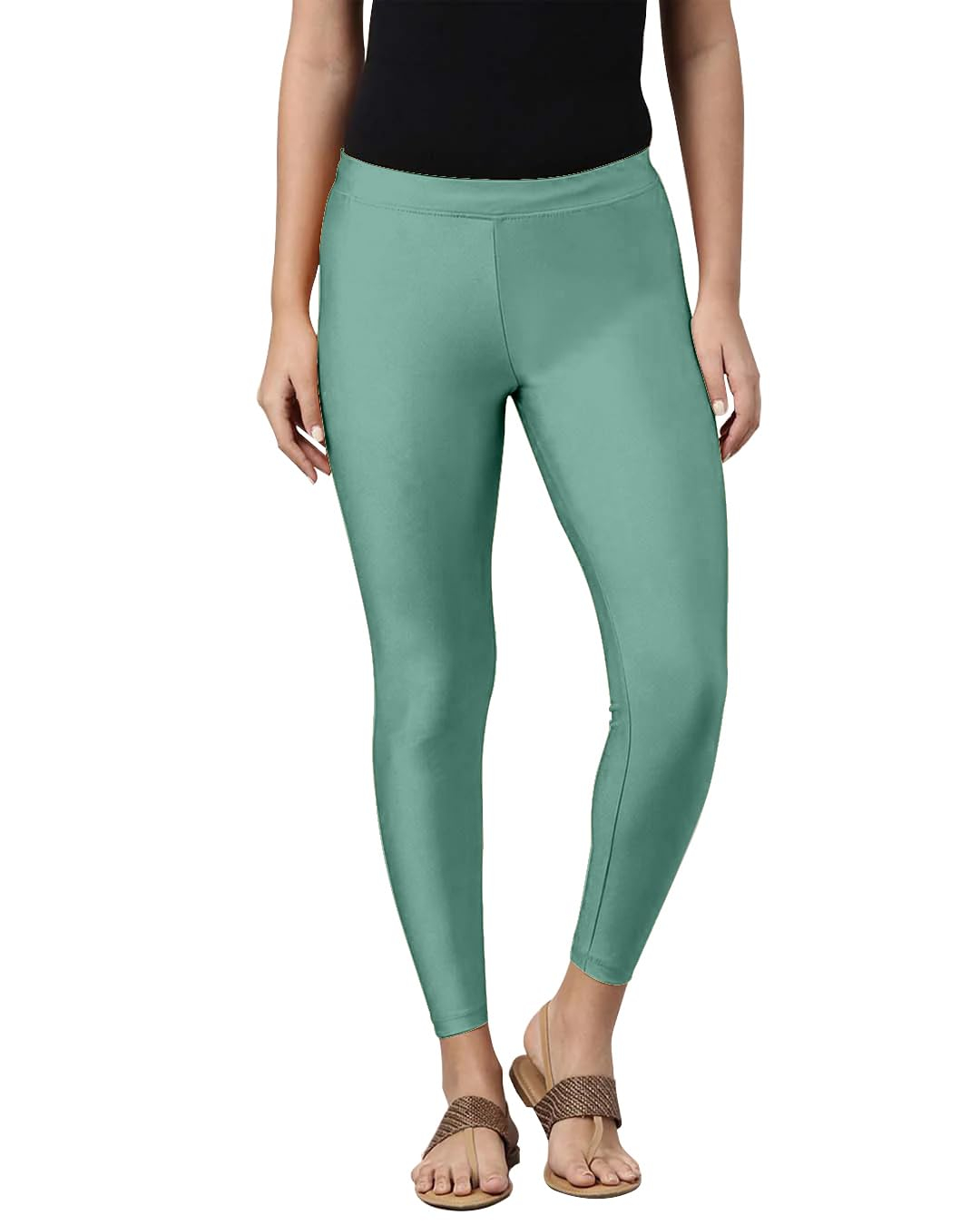 Mehrang Women's Slim-Fit Ankle-Length Shimmer Leggings - Image 169