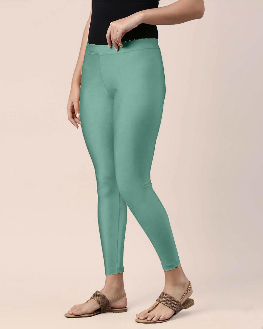 Mehrang Women's Slim-Fit Ankle-Length Shimmer Leggings - Image 172