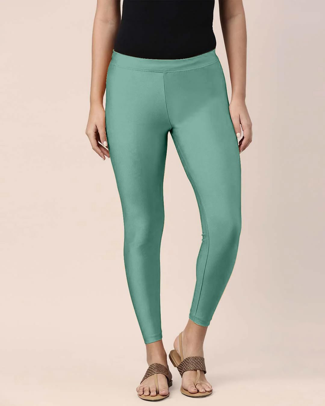 Mehrang Women's Slim-Fit Ankle-Length Shimmer Leggings - Image 174