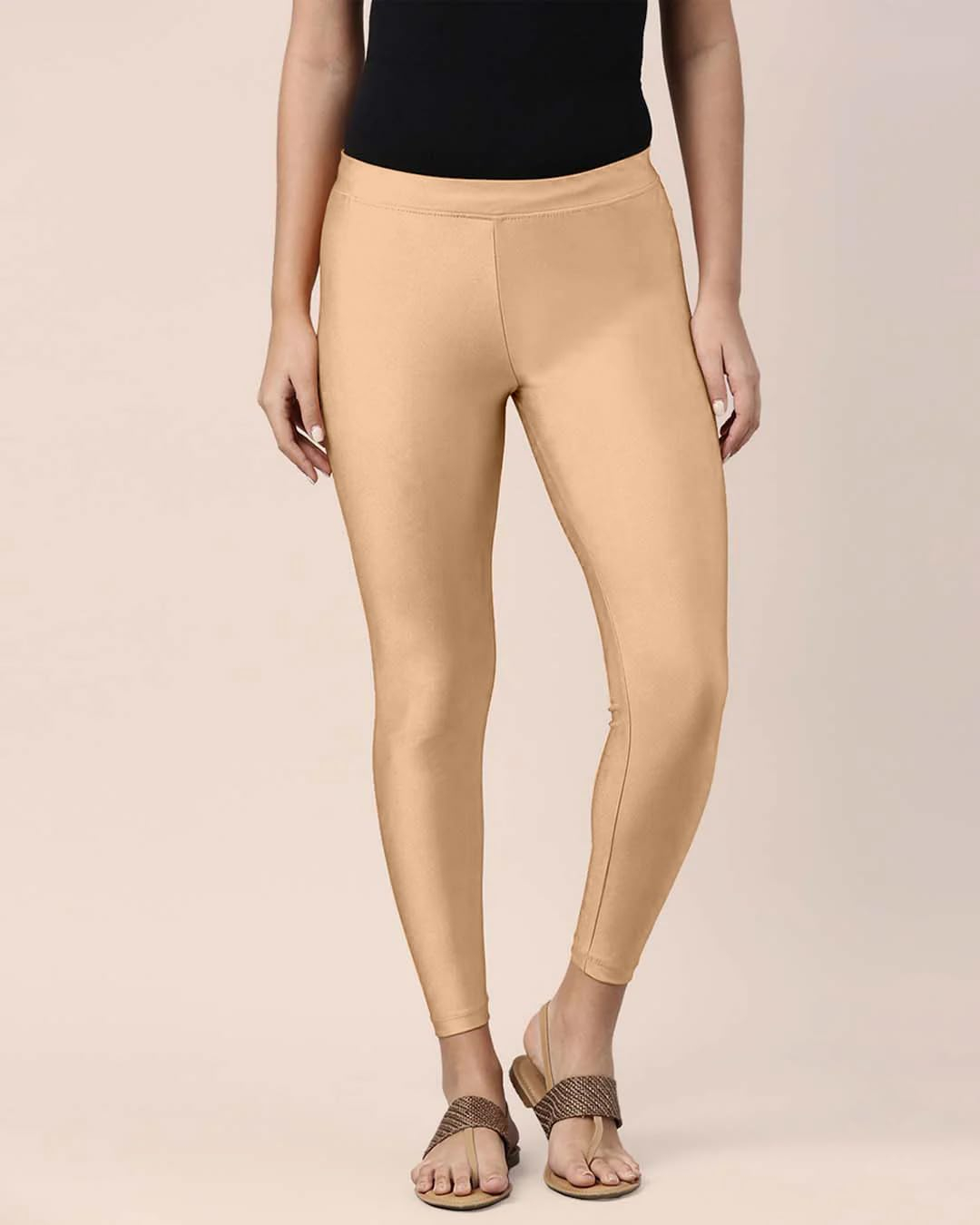 Mehrang Women's Slim-Fit Ankle-Length Shimmer Leggings - Image 181
