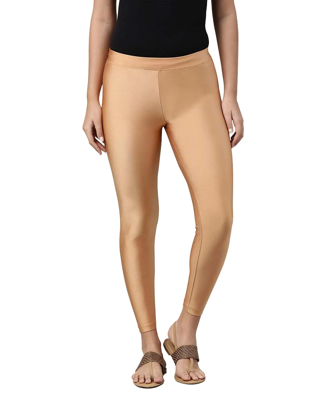 Mehrang Women's Slim-Fit Ankle-Length Shimmer Leggings - Image 183