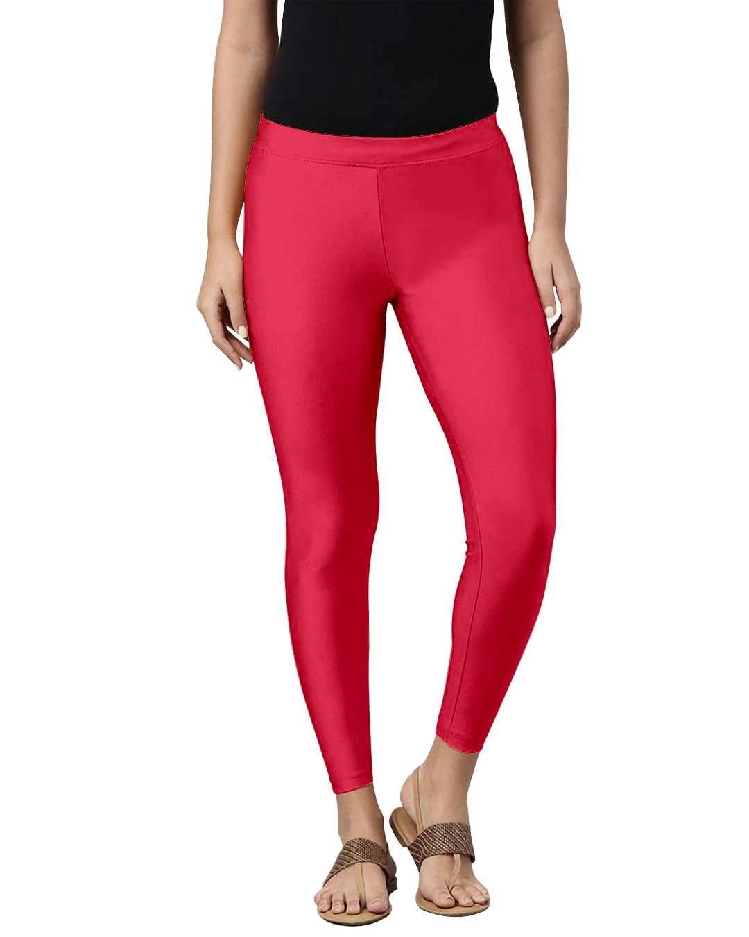 Mehrang Women's Slim-Fit Ankle-Length Shimmer Leggings - Image 197