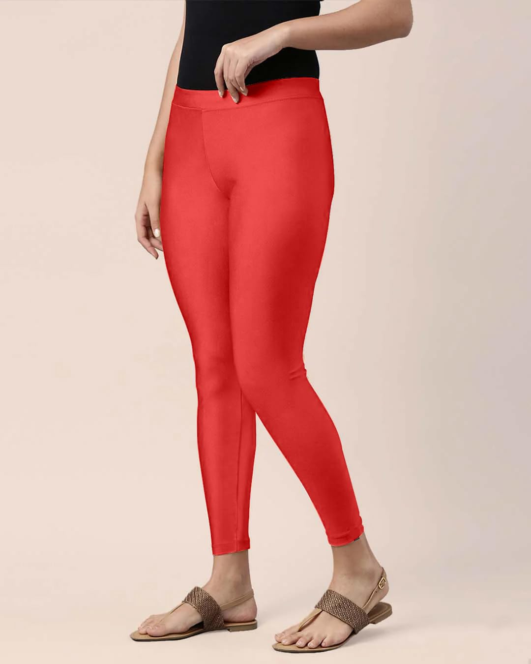 Mehrang Women's Slim-Fit Ankle-Length Shimmer Leggings - Image 207