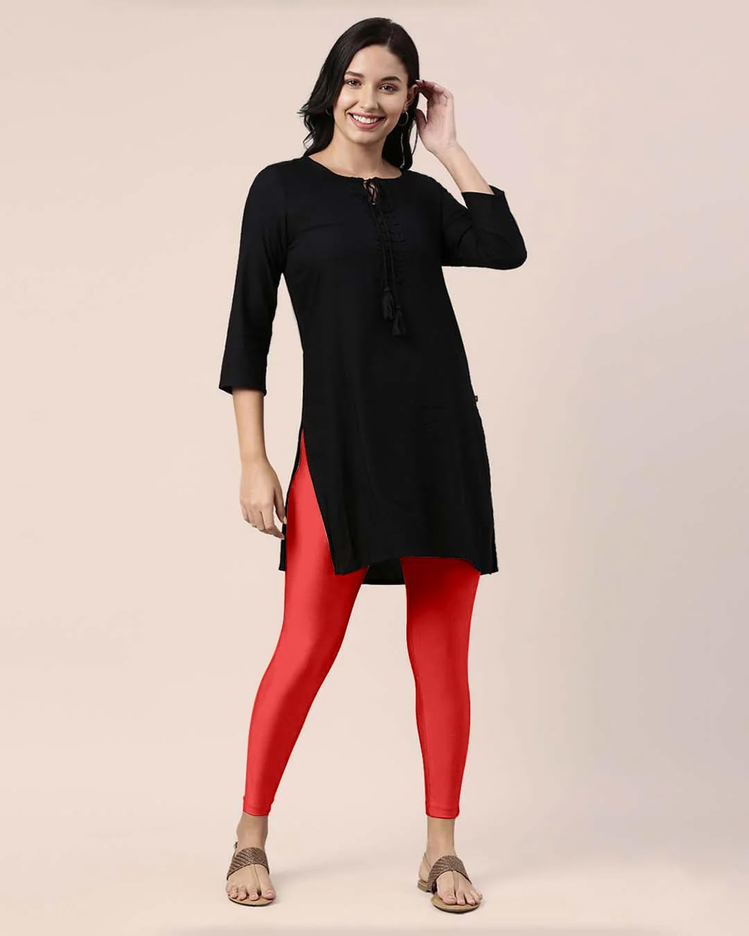 Mehrang Women's Slim-Fit Ankle-Length Shimmer Leggings - Image 210