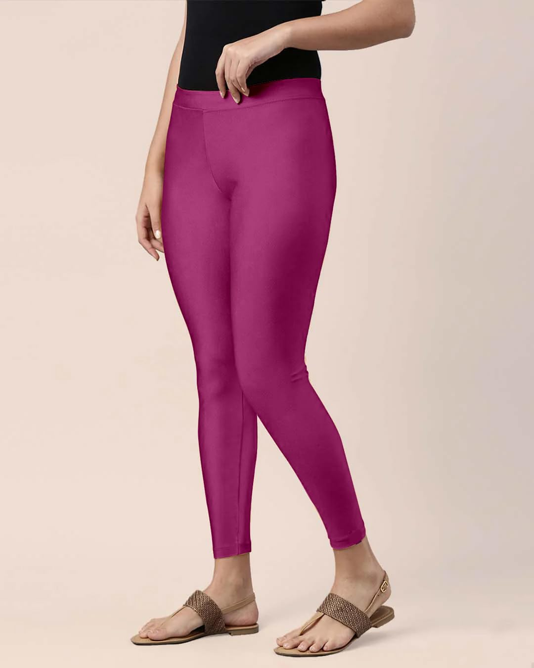 Mehrang Women's Slim-Fit Ankle-Length Shimmer Leggings - Image 214