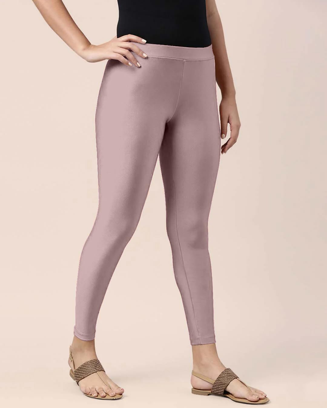 Mehrang Women's Slim-Fit Ankle-Length Shimmer Leggings - Image 229