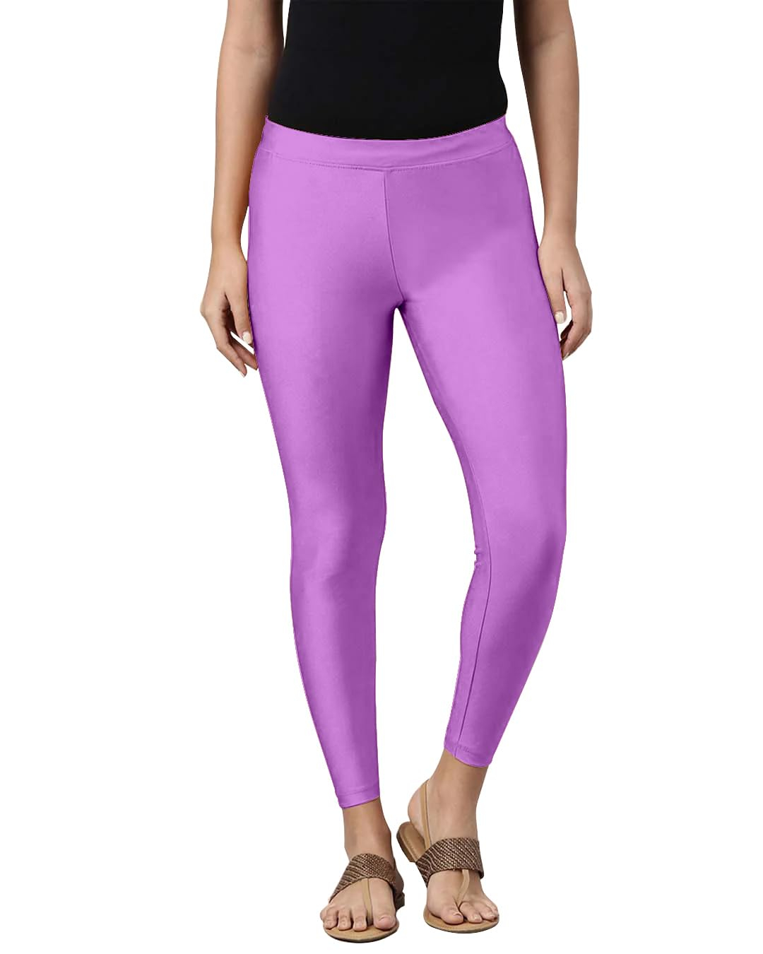 Mehrang Women's Slim-Fit Ankle-Length Shimmer Leggings - Image 232